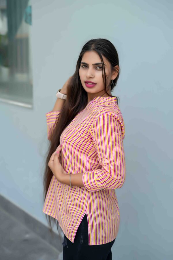 Striped Cotton Casual Tunic