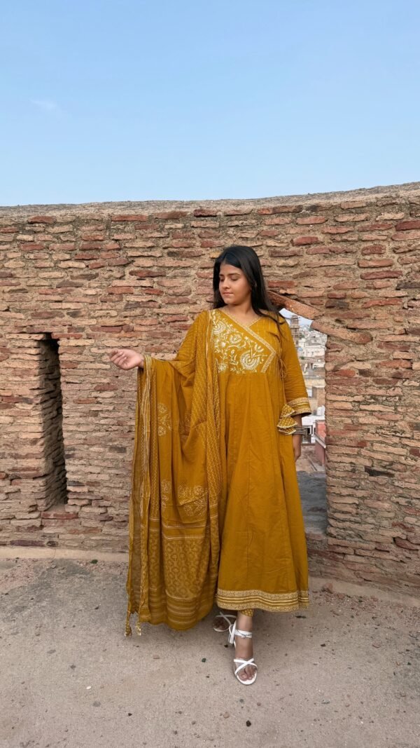 Embroidered Anarkali Set With dupatta
