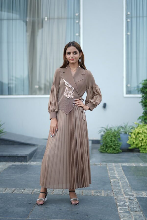 Areum Regal Taupe Designer Dress for Women